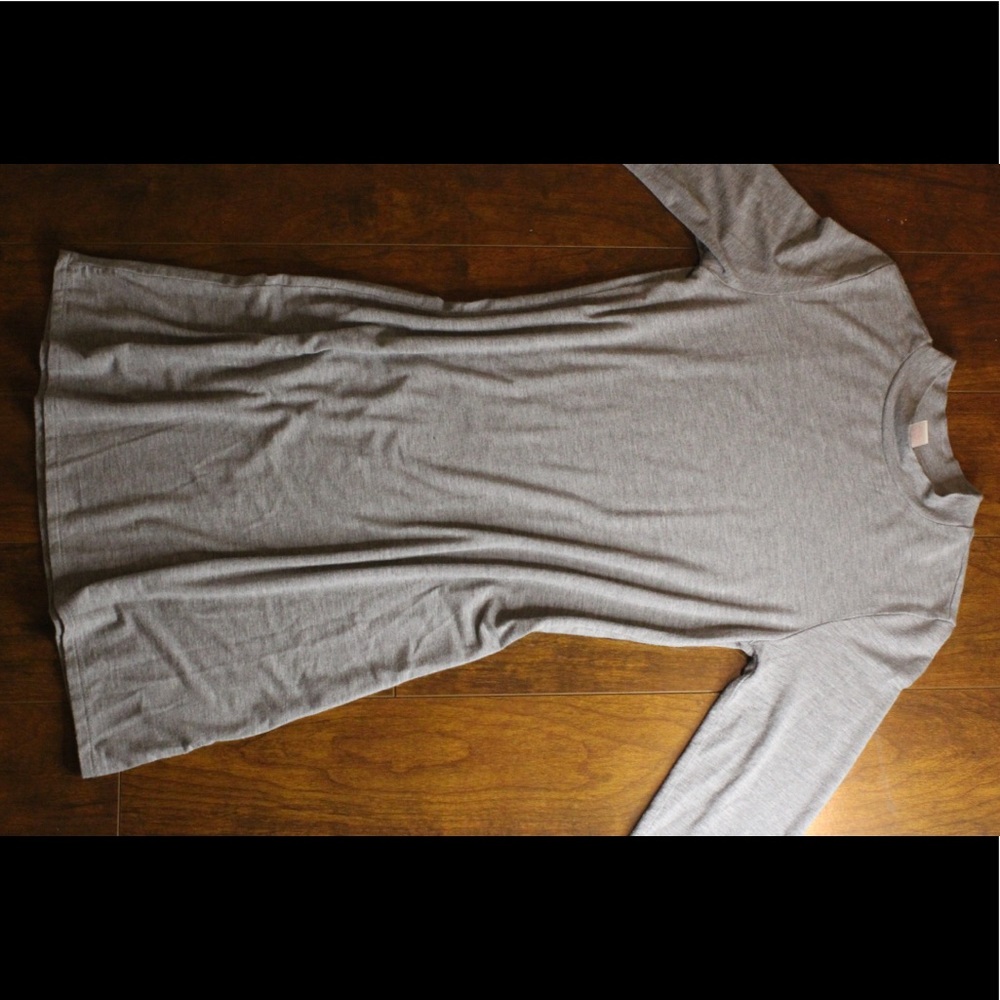 GREY GIRLS LONG SLEEVE DRESS